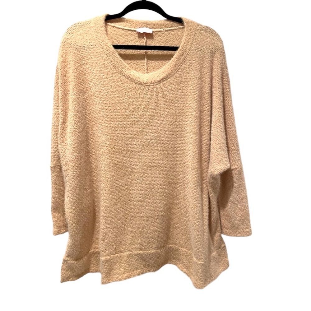 Pink Lily Pullover Scoop Neck‎ Sweater Slouch Sleeves Peach Women’s Medium